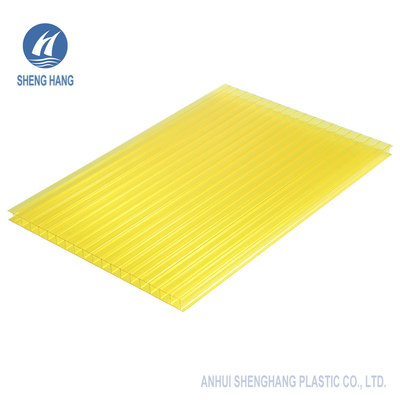 8mm Polycarbonate Hollow Sheet Perlindungan UV Dinding Kembar