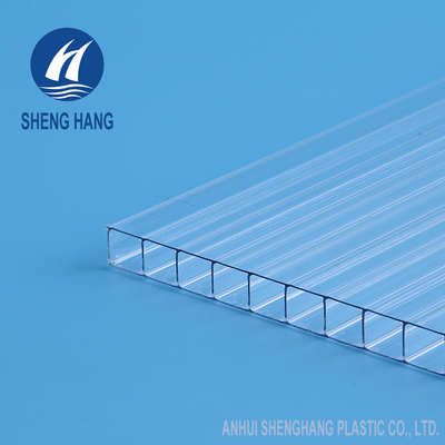 Atap Bangunan PC Hollow Twin Wall Polycarbonate Sheet Anti Gores Tahan Lama 80um