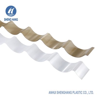 1mm Bronze Ribbed Tinted Corrugated Polycarbonate Sheet 3.3 * 10ft Untuk Atap