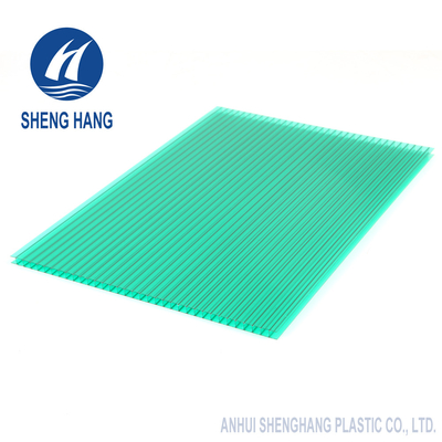 Plastik PC Twin Wall Polycarbonate Hollow Sheet Hijau