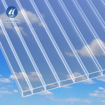 8mm Polycarbonate Hollow Sheet Perlindungan UV Dinding Kembar