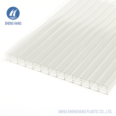 Kekuatan Dampak Tinggi Empat Dinding Polycarbonate Hollow Sheet Board SGS 2.2kg / M2 14mm