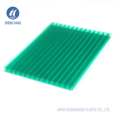 Kekuatan Dampak Tinggi Empat Dinding Polycarbonate Hollow Sheet Board SGS 2.2kg / M2 14mm