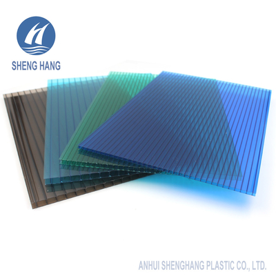 UL94 V2 Double Layer Polycarbonate Sheet Panel 2.1 * 3m Struktur Persegi Panjang