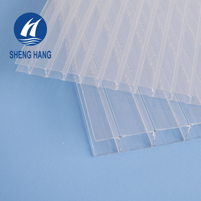 UL94 V2 Double Layer Polycarbonate Sheet Panel 2.1 * 3m Struktur Persegi Panjang