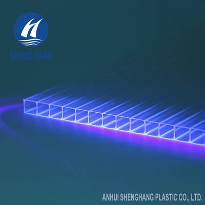UL94 V2 Double Layer Polycarbonate Sheet Panel 2.1 * 3m Struktur Persegi Panjang