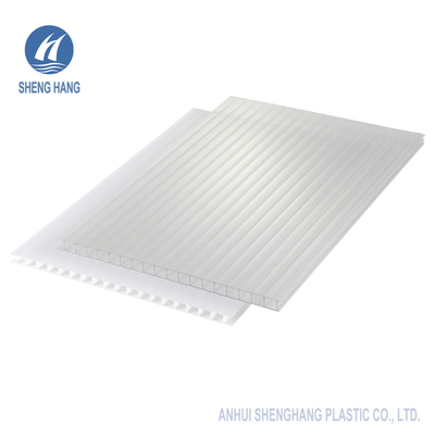 Atap Bangunan PC Hollow Twin Wall Polycarbonate Sheet Anti Gores Tahan Lama 80um