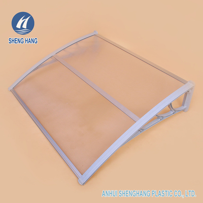 Pemasangan Mudah Kanopi Pintu Plastik Tahan Air Poly Carbonate Awning