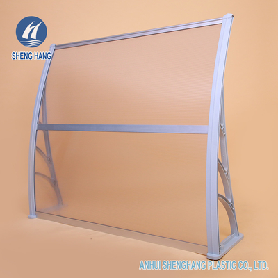 Pemasangan Mudah Kanopi Pintu Plastik Tahan Air Poly Carbonate Awning