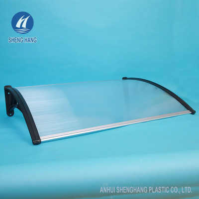 1.5m Tahan Lama Hitam Polycarbonate Plastik Awning Pintu Depan Anti Gores