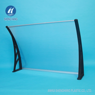1.5m Tahan Lama Hitam Polycarbonate Plastik Awning Pintu Depan Anti Gores