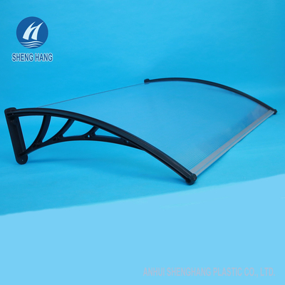 1.5m Tahan Lama Hitam Polycarbonate Plastik Awning Pintu Depan Anti Gores
