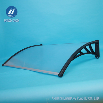1.5m Tahan Lama Hitam Polycarbonate Plastik Awning Pintu Depan Anti Gores