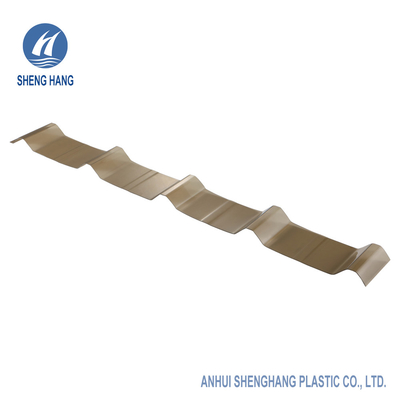UL94 V2 PC Corrugated Sheet 1000mm Panel Atap Polikarbonat Coklat