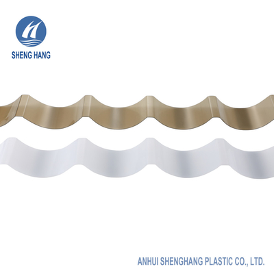 SGS Brown Buram Corrugated Polycarbonate Sheet Atap Plastik 80um 900mm