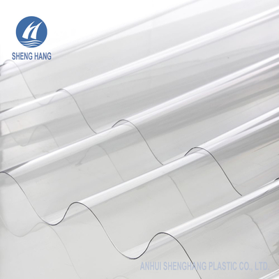 Rumah Kaca 1.2m Clear Corrugated Polycarbonate Sheet UV Dilapisi Untuk Atap