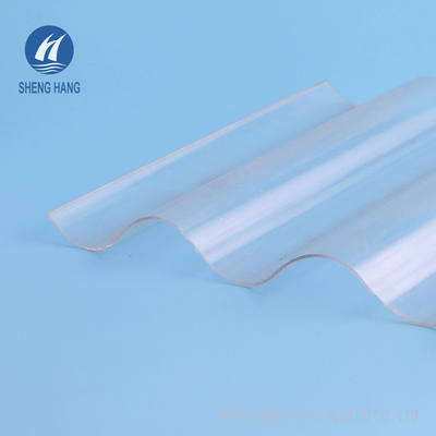 Rumah Kaca 1.2m Clear Corrugated Polycarbonate Sheet UV Dilapisi Untuk Atap