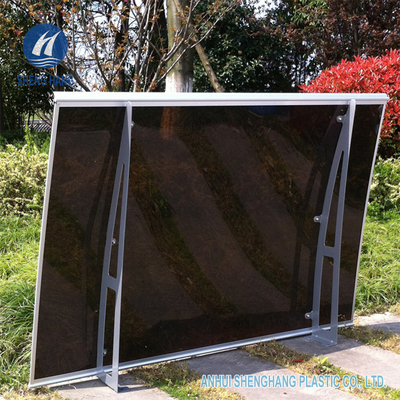 55 ''X 35&quot; Melengkung Poly Carbonate Canopy Alu Bracket Window Door Awning