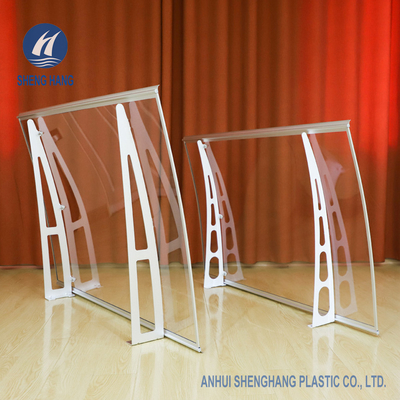 Kanopi Poli Karbonat Tahan Air Padat 4.6ft × 3ft Dengan Braket Logam Eco