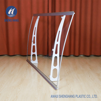 Kanopi Poli Karbonat Tahan Air Padat 4.6ft × 3ft Dengan Braket Logam Eco