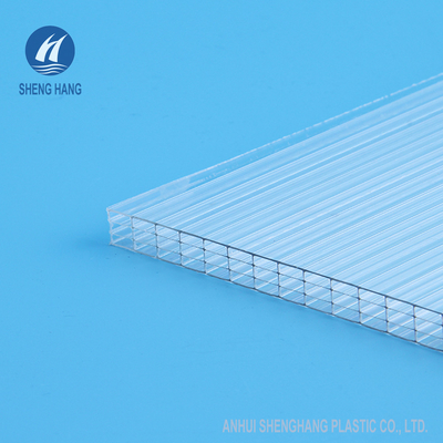 Kinerja Perisai Panas Polycarbonate Hollow Sheet 50um Anti UV 16mm OEM
