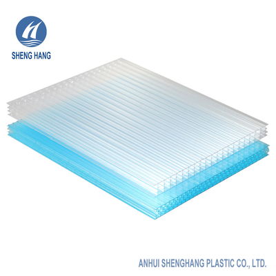 Anti Dampak Badai Polycarbonate Hollow Sheet 16mm Clear Green Eco