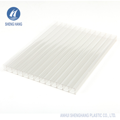 Anti UV Empat Dinding Berongga Polycarbonate Sheets 2000 * 3000mm Tebal 14mm