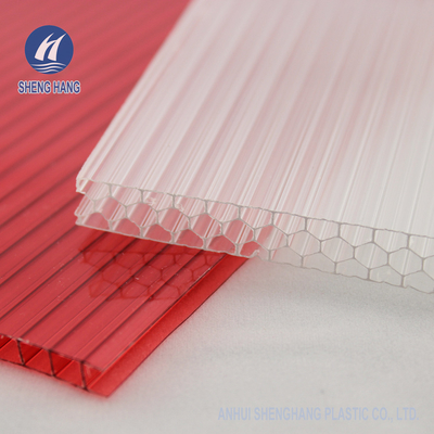 Seluler Berongga Honeycomb Polycarbonate Sheet OEM 2.1 * 3m Isolasi Termal