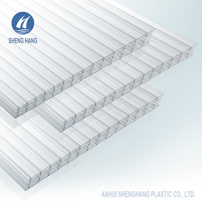 18mm Hollow PC Multi Wall Polycarbonate Sheet 6 Lapisan Struktur Berlian Antiapi