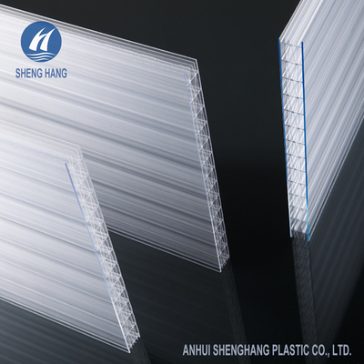 18mm Hollow PC Multi Wall Polycarbonate Sheet 6 Lapisan Struktur Berlian Antiapi