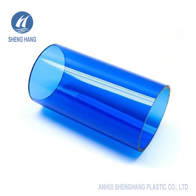Tabung Akrilik Berwarna Biru Termoplastik 25mm Tahan Pakai Tidak Beracun