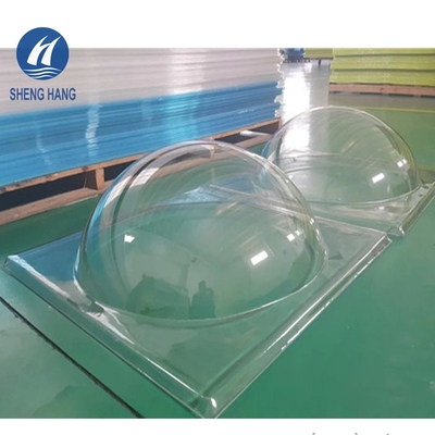 Produk Polycarbonate Wearproof Plastic Skylight Dome 8mm 2 Sisi Perlindungan UV