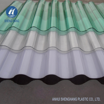 Panel Atap Polikarbonat Bergelombang Ketahanan Penuaan 0.8mm 1.0mm